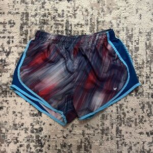 Nike Women's Red and Blue Athletic Shorts